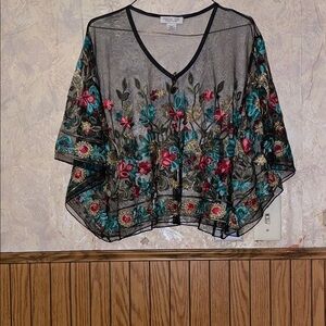 Floral Embroidered Sheer Kimono Rachel Zoe top (all)